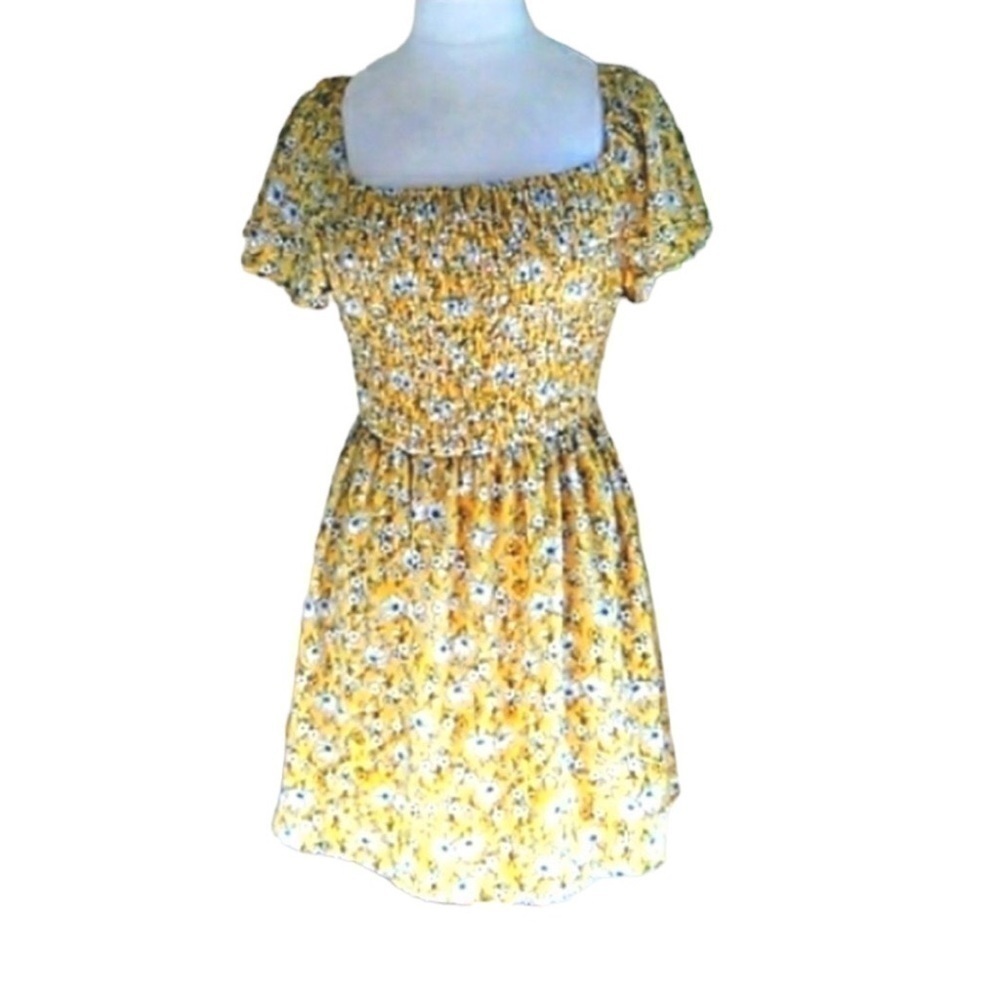 AS U WISH, SMOCKED, ELASTIC BODICE, SUMMER MINI DRESS. SIZE XL